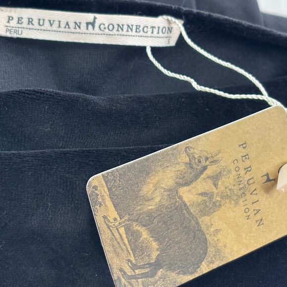 Peruvian Connection Black Victoria Velour Drape Neck Top - Picture 9 of 11